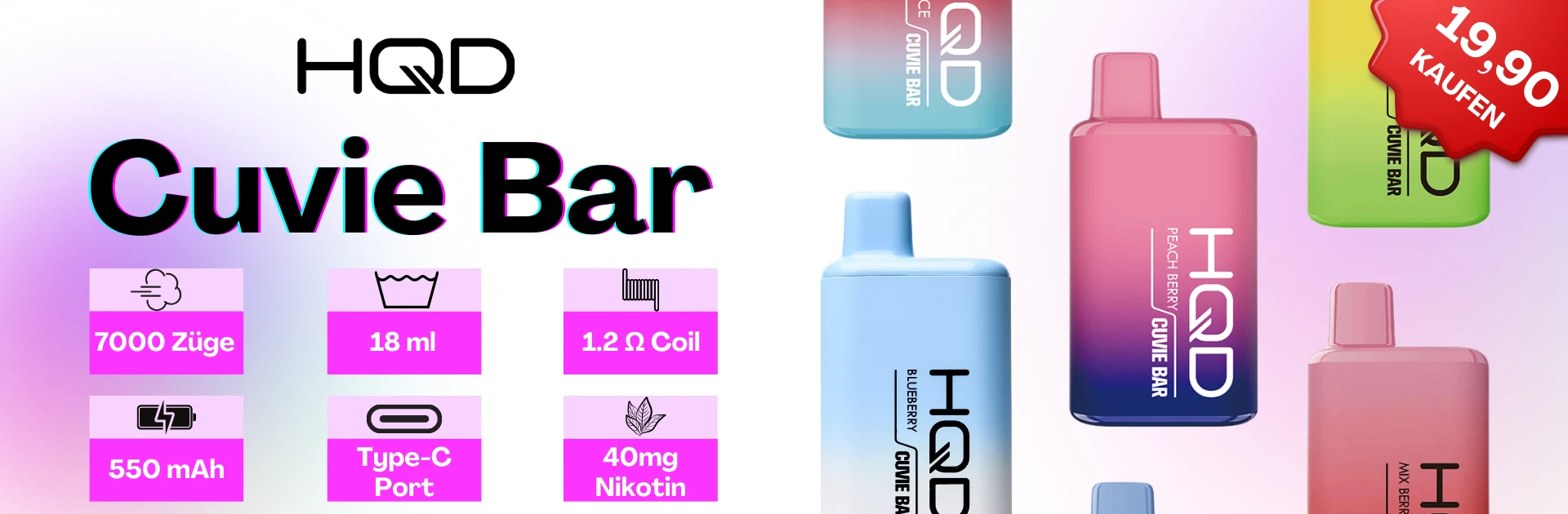 HQD Cuvie Bar 7000 Puffs